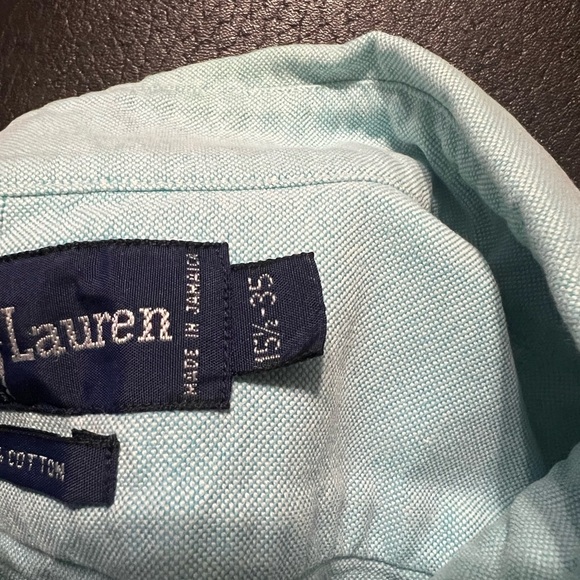 Vintage Ralph Lauren Blue Long Sleeve Button Down Shirt mens size med (15.5/35) - Picture 9 of 9